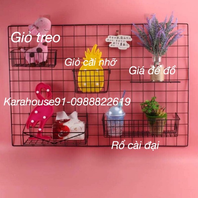 KHUNG LƯỚI TREO ẢNH: KHUNG LƯỚI 35x35cm và 35x45cm- GIỎ, GIÁ, KỆ ĐỂ ĐỒ, KẸP ẢNH, ĐINH GẮN,....