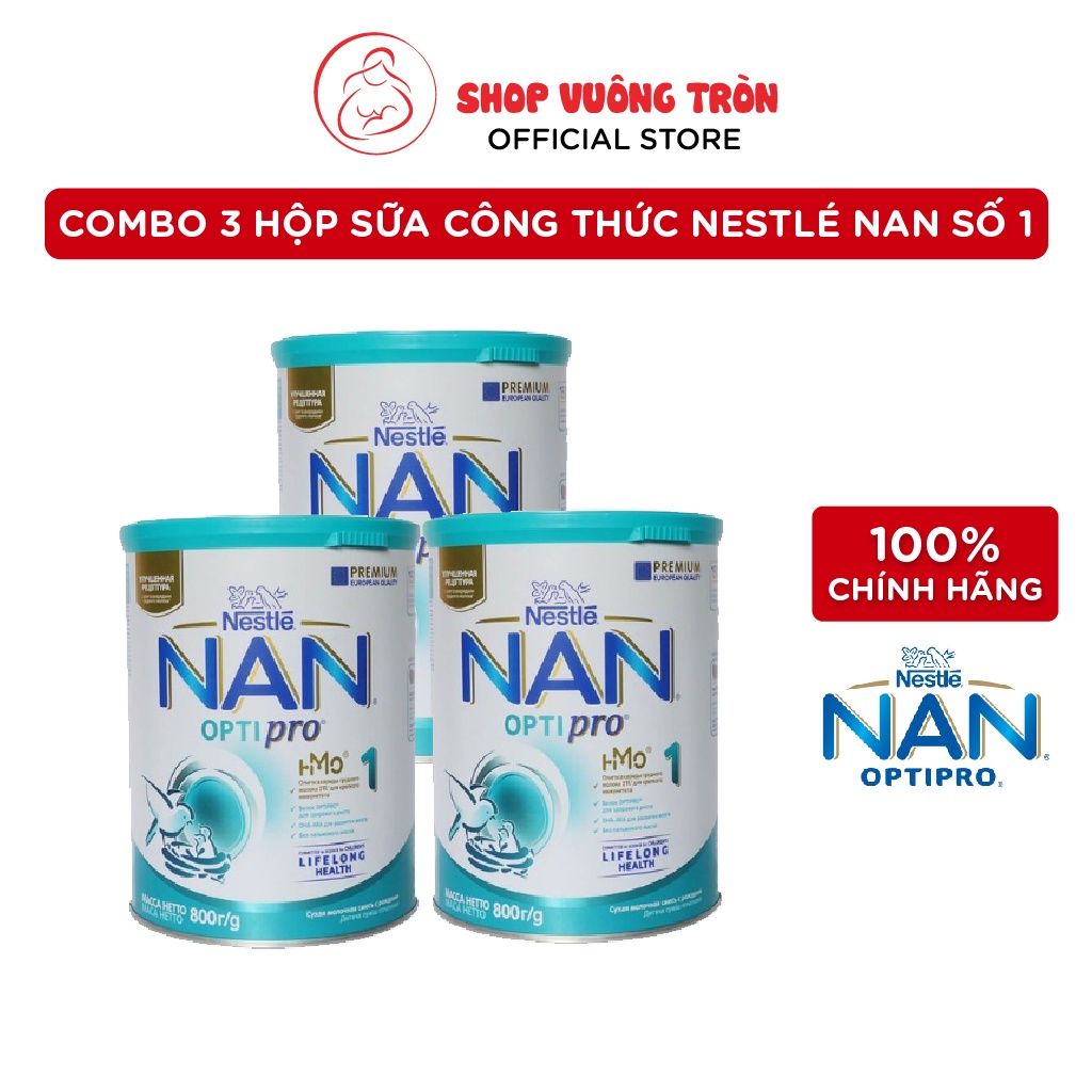 Sữa Bột Công Thức Nestlé NAN Nga số 1 Bổ Sung Dinh Dưỡng Và Hỗi Trợ Thay Thế Bữa Phụ Cho Bé 0-6M 800g