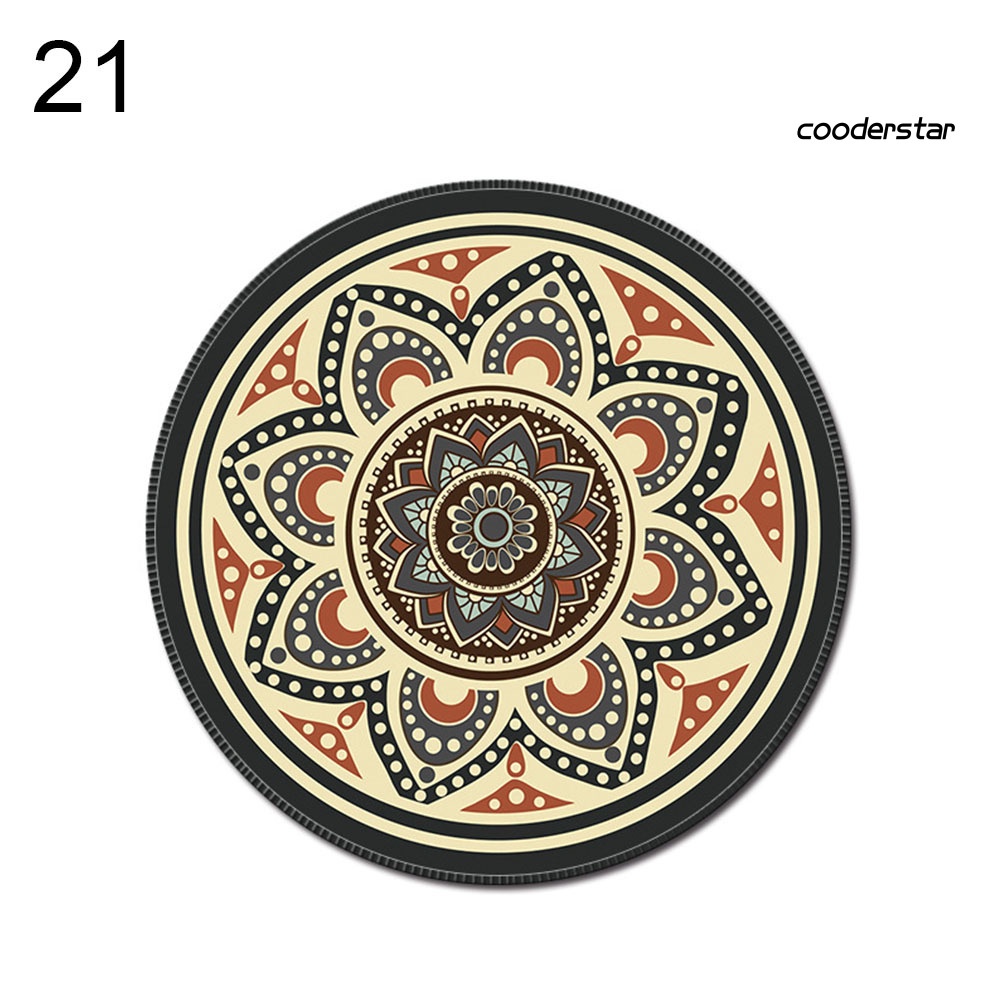 Tấm lót chuột máy tính hình tròn 3D chống trượt phong cách bohemian