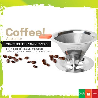 Phễu Lọc Cà Phê Inox 304, Lưới Lọc Pha Chế Không Gỉ, Phụ Kiện Pha Chế Cà Phê Tay - 2 Lớp Lưới