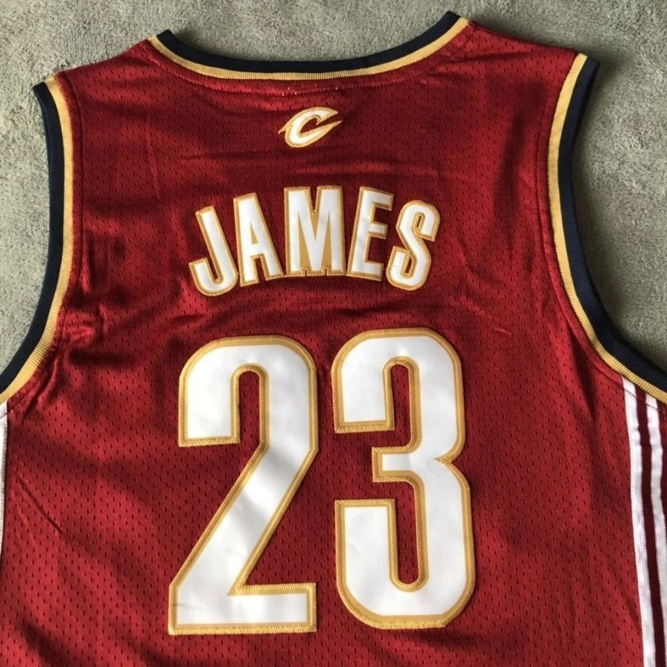 Các Hiệp sĩ không. Áo Đồng Phục Bóng Rổ Phối Lưới Thêu Họa Tiết 23 James Jersey Maroon Phong Cách Retro