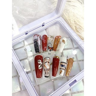[Nails box] Móng up giả thiết kế vẽ Hàn Quốc
