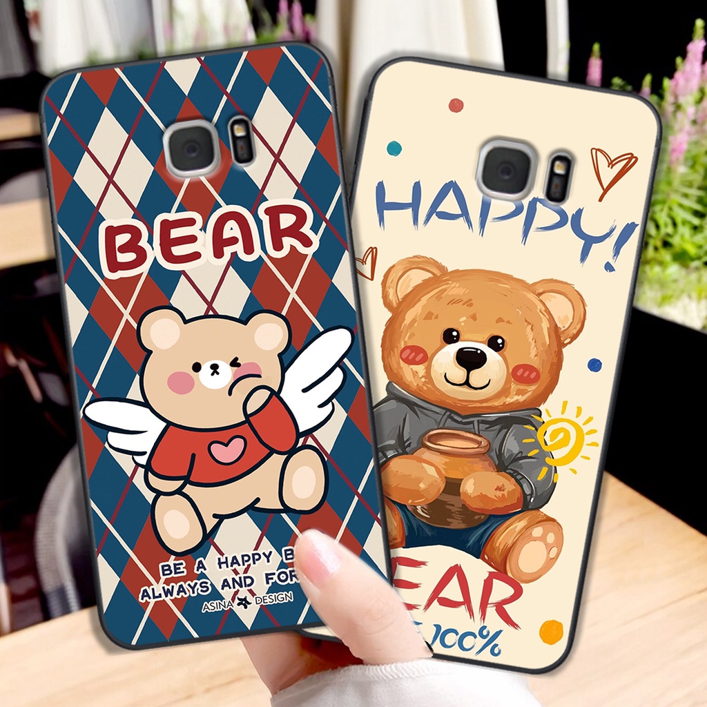 Ốp lưng Samsung S6 / S6 EDGE / S7 / S7 EDGE in hình cute, chú gấu thể thao tinh nghịch cực đáng yêu