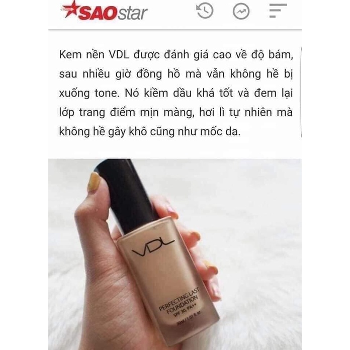 Kem nền che phủ VDL  Perfecting Last Foundation