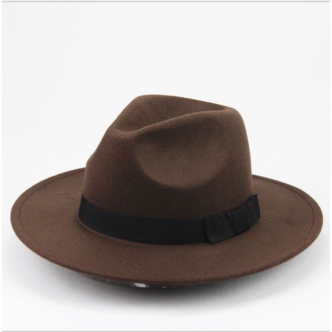 Mũ Phớt Fedora Nam Nữ Rộng Vành Thắt Nơ Mugout FN04 - Nón Phớt Vintage Chụp Ảnh Thời Trang | Mũ Chất HCM