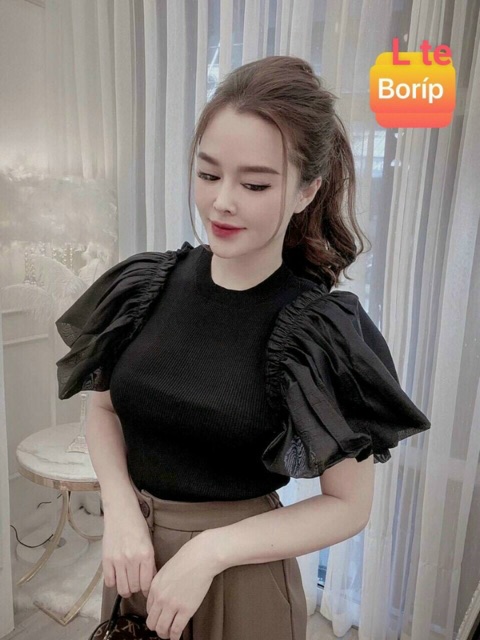 Áo kiểu cánh tiên tay voan  ( kèm ảnh chụp )