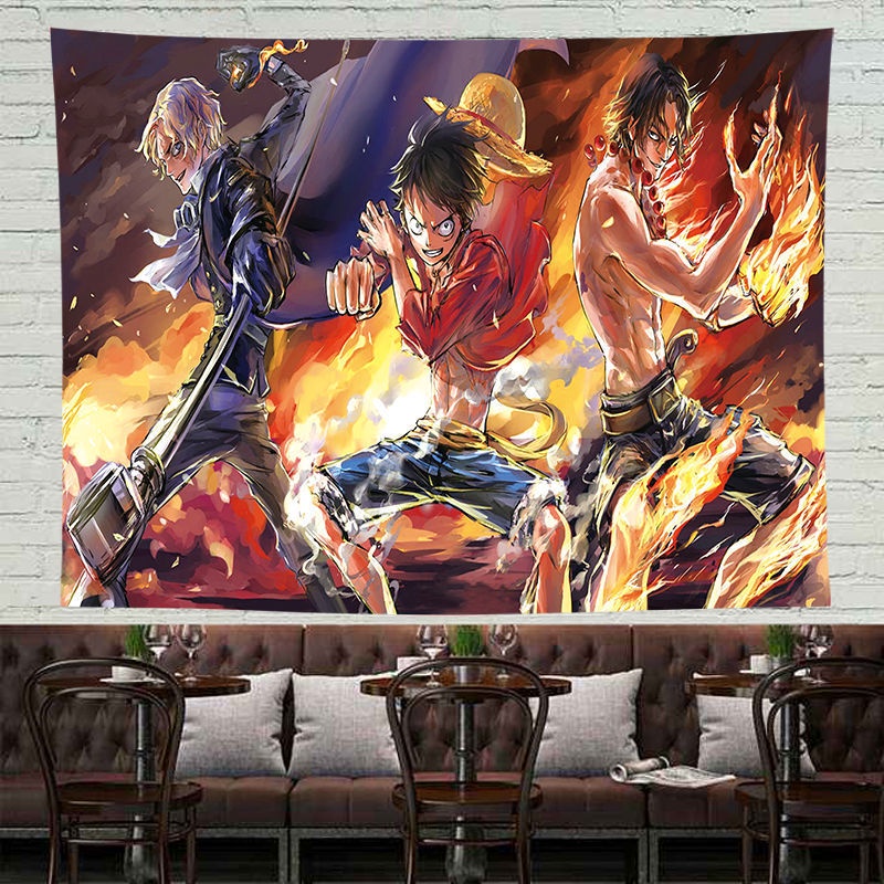 Anime Luffy One Piece Vải nền in Vải treo Trang trí phòng ngủ Ký túc xá cần phải có Vải dán tường Tấm thảm Tấm thảm Những gì bạn thấy là những gì bạn nhận được