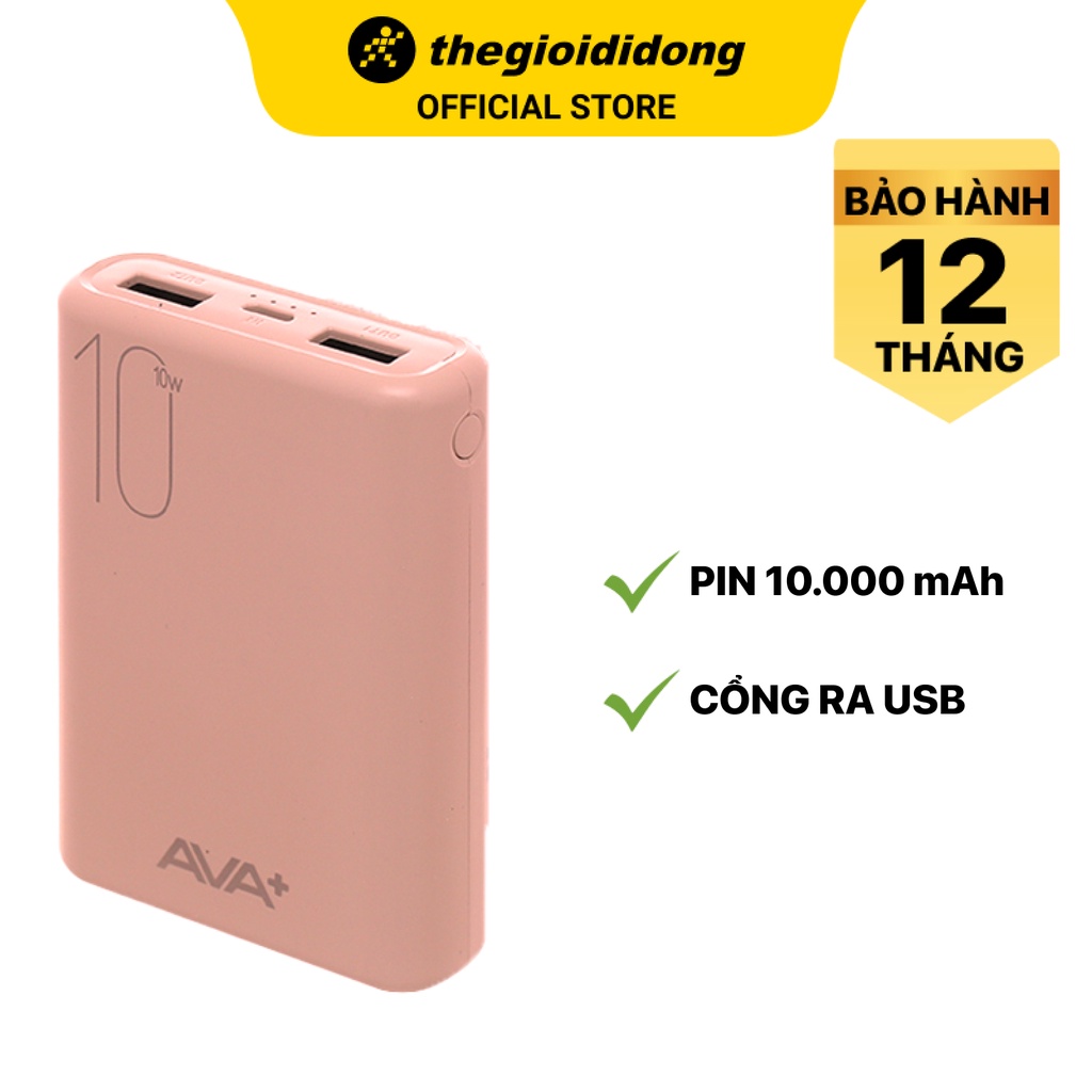 Pin sạc dự phòng AVA PJ JP192 10000mAh - Chính hãng BH 12 tháng