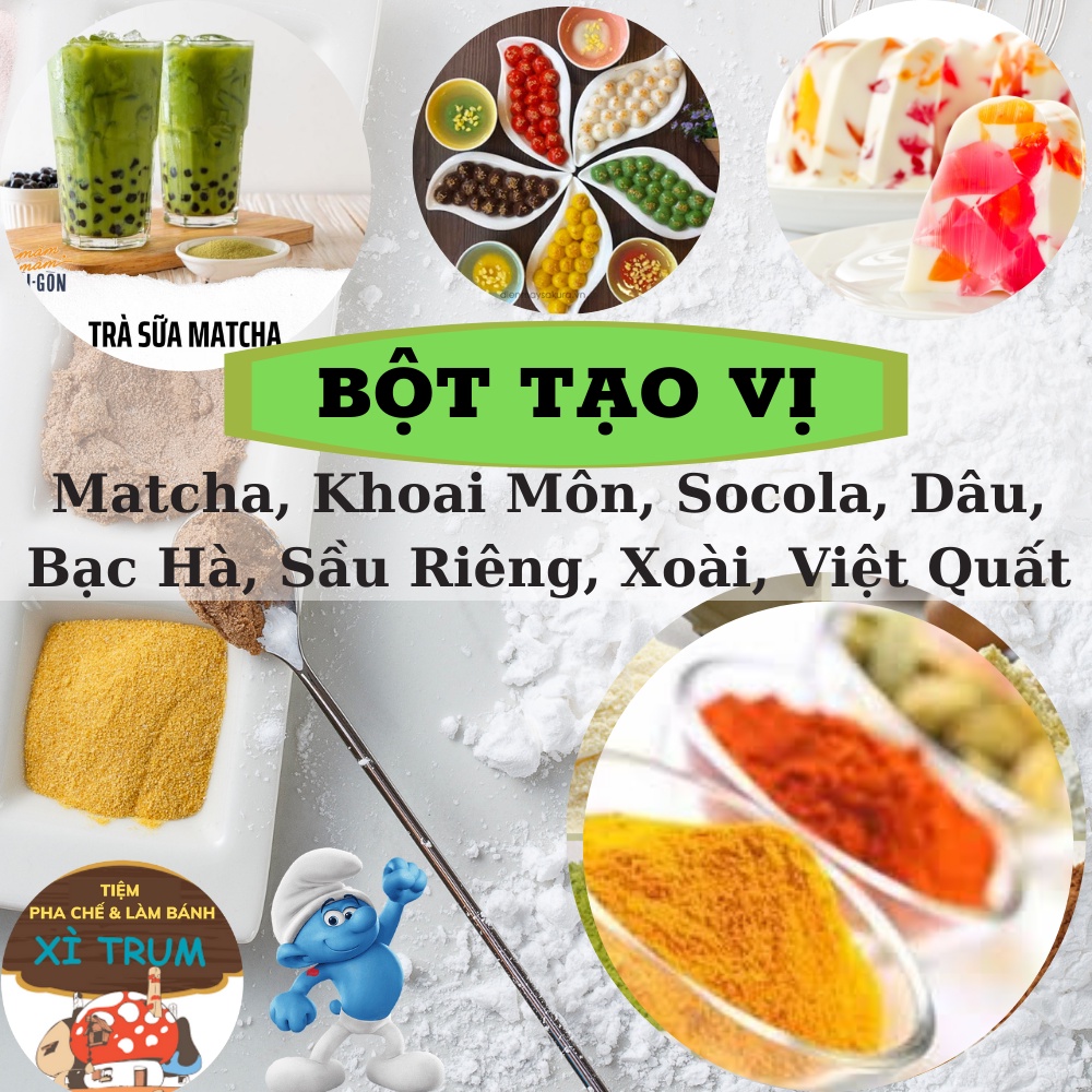 SALE KHỦNG Bột Vị Pha Trà Sữa Mole Các Vị Matcha, Khoai Môn, Dâu, Bạc Hà,Xoài,Sầu Riêng...Tiệm Bột Xì Trum