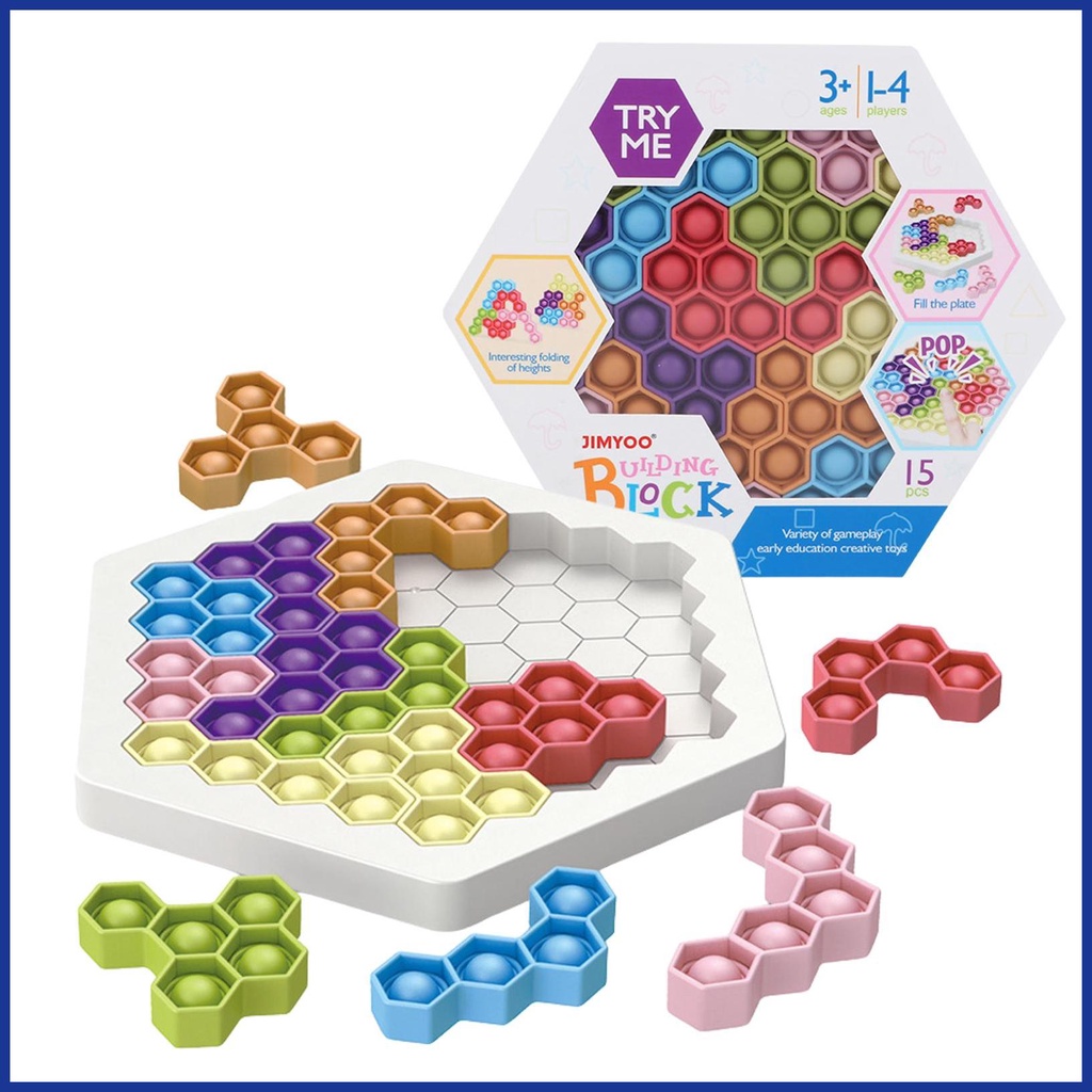 Bộ Đồ Chơi Xếp Hình Bong Bóng Silicone Vui Nhộn