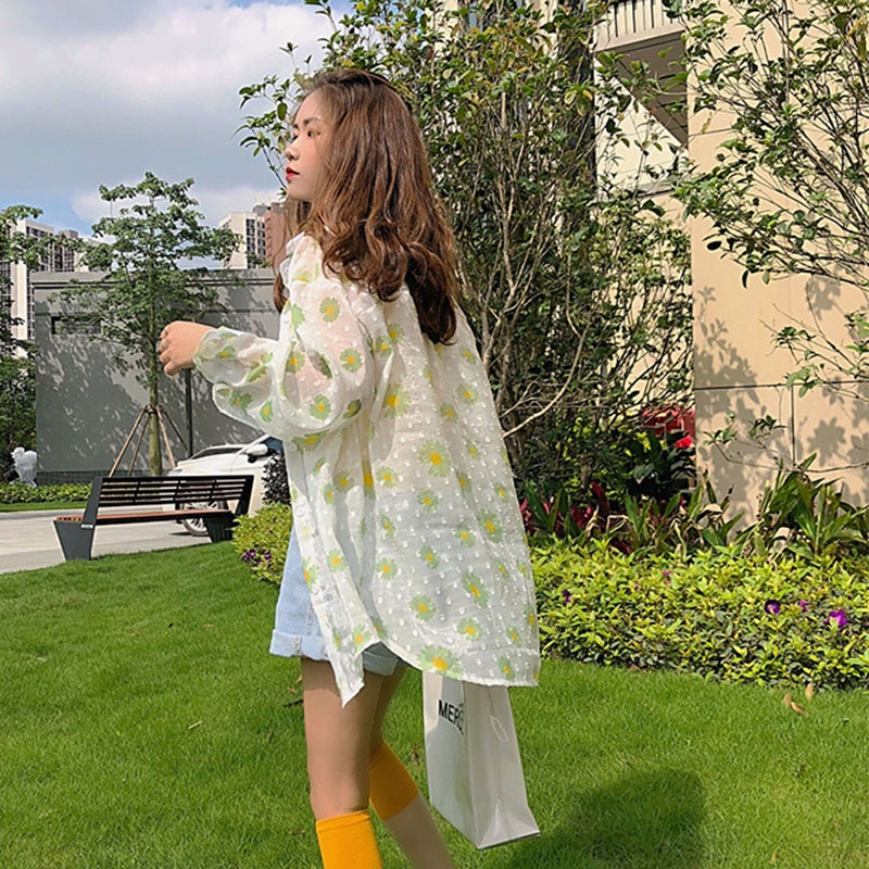 Áo khoác chống nắng IELGY tay dài dáng rộng thời trang cho nữ