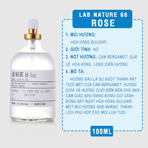 Nước hoa Kafeina Lab Nature 100ml hương thơm thanh mát hàng nội địa Trung