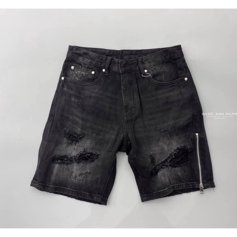Quần short bò thời trang nam có hoạ tiết khoá, Quần ngắn nam mùa hè phong cách hàn quốc btshop từ 28 đến 32