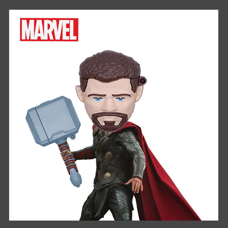 Vỏ Bảo Vệ Hộp Sạc Tai Nghe Airpods 1 / 2 / Pro Hình Thor Marvel Có Móc Treo