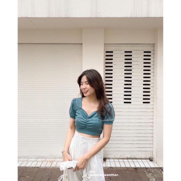 [BÁN LẺ GIÁ SỈ] Áo croptop cổ vuông cotton tàu