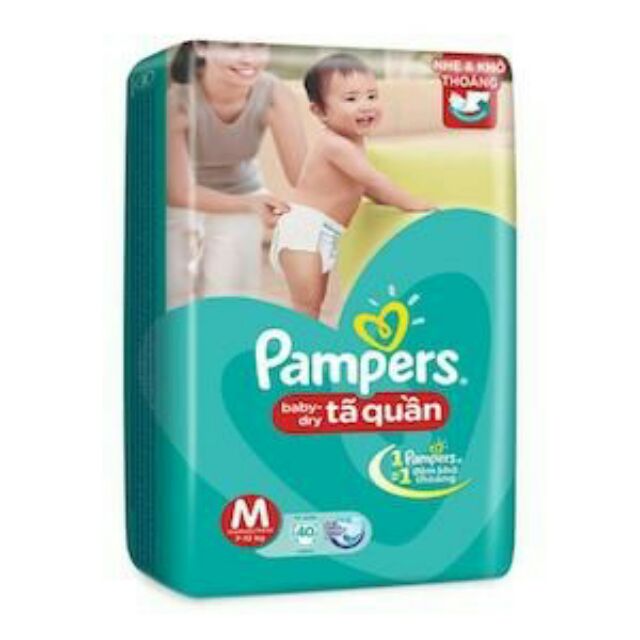 Tã quần Pampers size M cho bé 7 - 12kg (40 miếng)