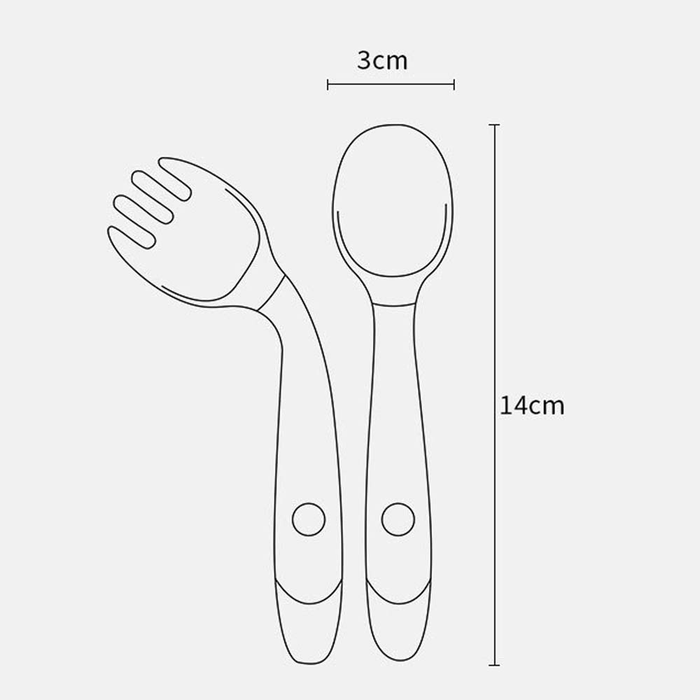 Bộ muỗng nĩa bằng silicon mềm cho bé tập ăn