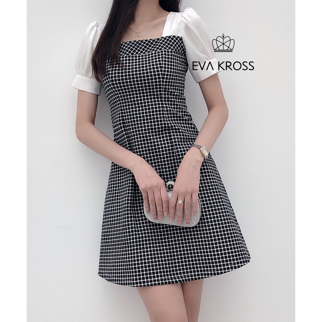 Đầm kẻ caro thiết kế EKS103 - EVA KROSS | BigBuy360 - bigbuy360.vn