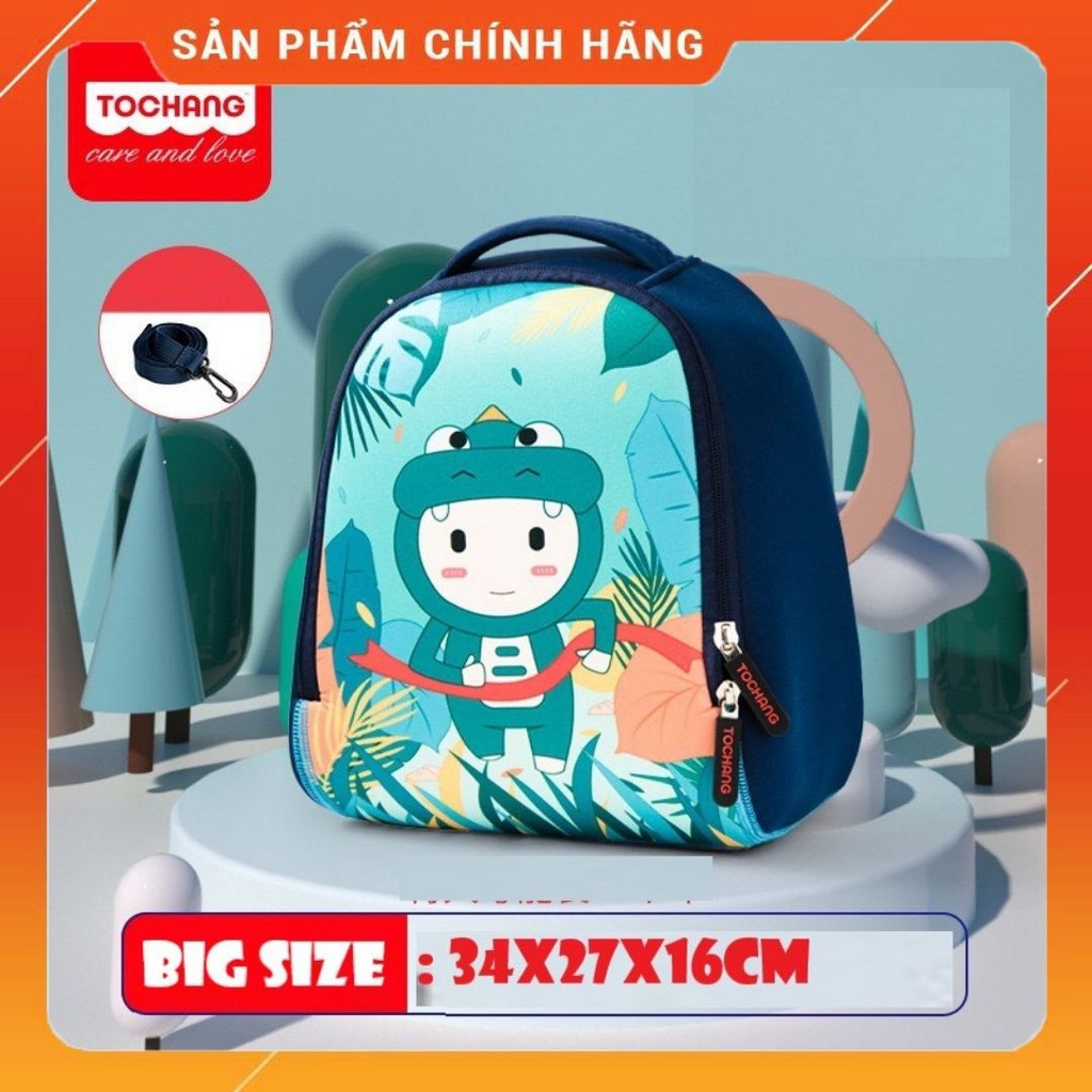 ( BIG SIZE) Balo TOCHANG Chính Hãng Cao Cấp Cho Bé Mầm Non Siêu Nhẹ Zoo Story Dễ Thương Cho Bé Mầm Non 3-6 Tuổi (Cá Chép