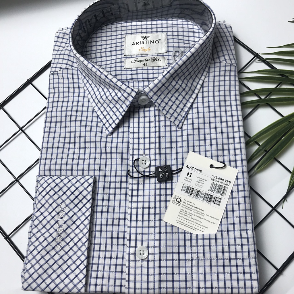 Áo sơ mi nam dài tay ARISTINO sợi tre from rộng ALS57808