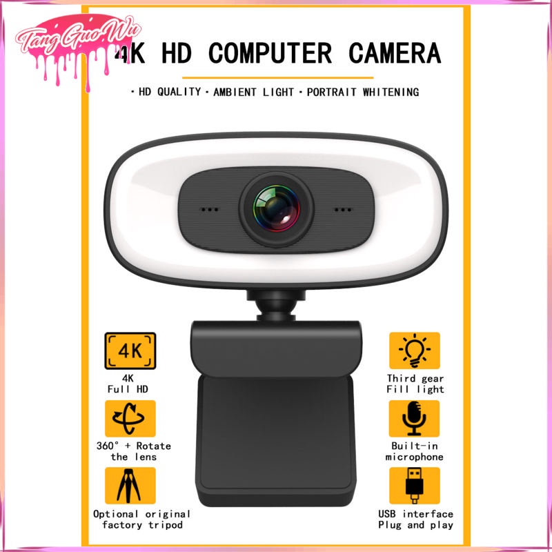 Webcam HD dùng cáp USB có micro điều chỉnh được với giá đỡ tripod cho cuộc họp để bàn máy tính tại nhà | BigBuy360 - bigbuy360.vn