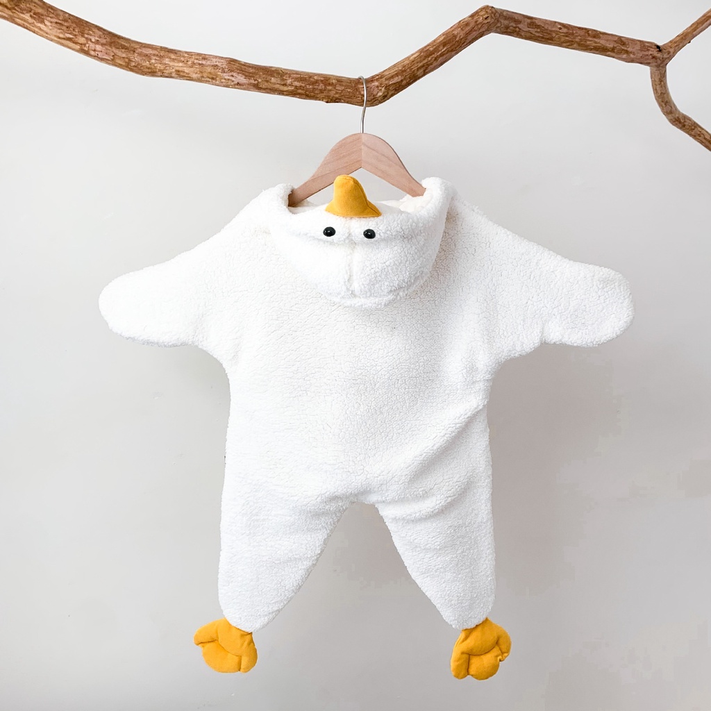 QUẦN ÁO LIỀN THÂN TRẺ EM HÌNH CHÚ VỊT CUTE BỘ ĐỒ NGỦ CHO BÉ MÙA ĐÔNG ẤM ÁP