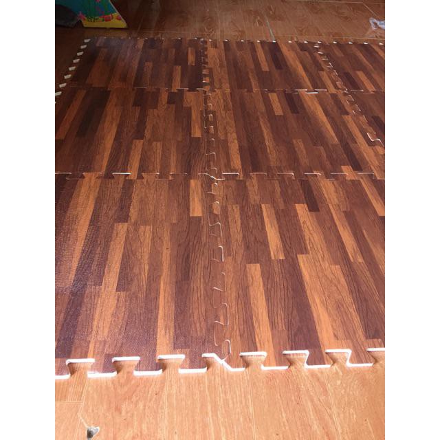 Thảm xốp vân gỗ Âu Lạc bộ 9 tấm kích thước 42x42x1cm