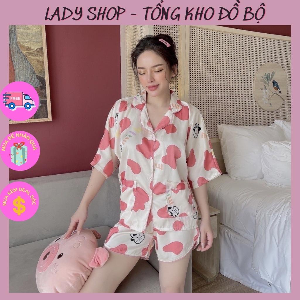 Bộ Lụa Pijama Áo Cộc-Quần Sooc Chất Liệu Lụa Latin Mát Lịm | BigBuy360 - bigbuy360.vn