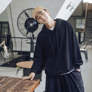 Áo Hoodie Basic Đen Trơn