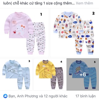 Bộ cotton thu đông cho bé