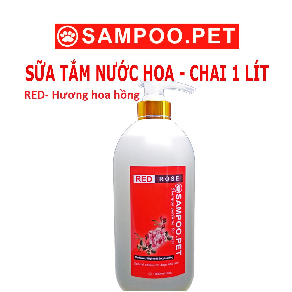 Sữa tắm chó mèo Sampoo chai 1 lít Sữa tắm nước hoa thơm cho thú cưng Thơm lâu hơn
