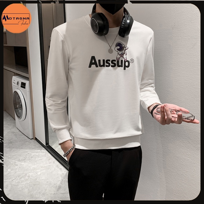Áo nỉ sweater mịn đẹp, Áo nỉ tay dài nam chất đẹp hiện đại in ngực Aussup mã NZ805