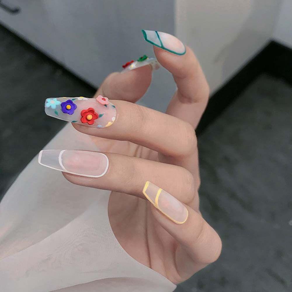 Phụ Kiện Trang Trí Móng Tay Hình Hoa Nhiều Màu Sắc DIY