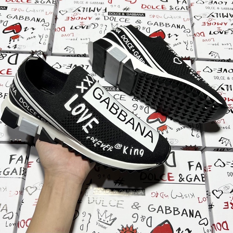 Giày thể thao sneaker Dolce Love nam nữ vải chun nổi chữ family heart đế cao su tách cao cấp siêu bền đẹp GS36P