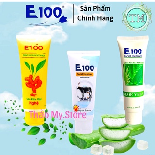 Sữa Rửa Mặt E100 100g - 80g - Nghệ - Bò - Nha Đam Cho Làn Da Sạch Và Sáng Mịn