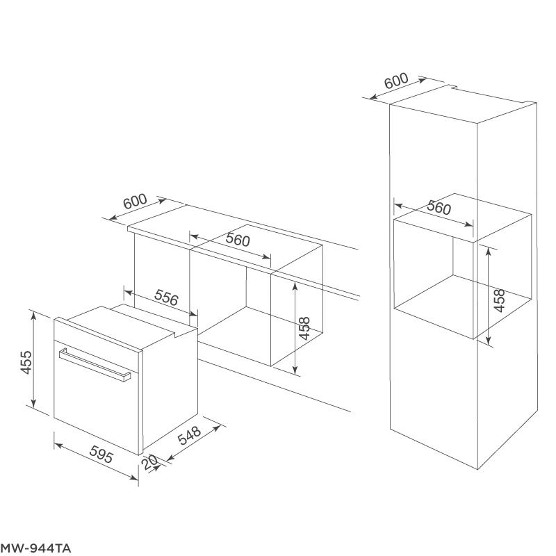 [Mã ELHADEV giảm 4% đơn 300K] [FREESHIP HCM] Lò Nướng Kết Hợp Vi Sóng Âm tủ Malloca MW-944TF - Dung Tích 44L