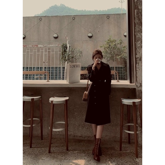 Áo khoác mangto kaki dáng dài khuy bấm cao cấp chuẩn VANE