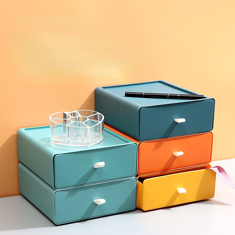 Hộp Đựng Đồ Dạng Ngăn Kéo Màu Sắc Tương Phản Để Bàn Tiện Dụng