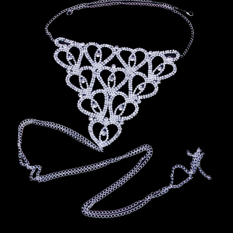 Set Áo Ngực Và Quần Lót Nữ Họa Tiết Trái Tim Đính Đá Pha Lê Quyến Rũ