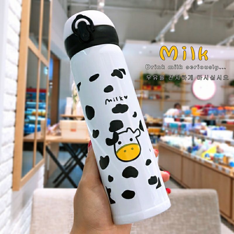 BÌNH GIỮ NHIỆT BÒ SỮA CUTE TIỆN LỢI AN TOÀN DUNG TÍCH 500ML