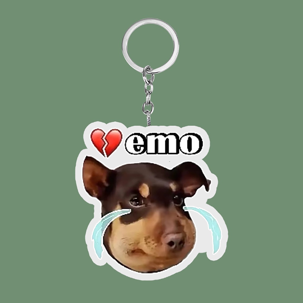Móc khóa chó mèo khóc emo cho bạn bè, người yêu