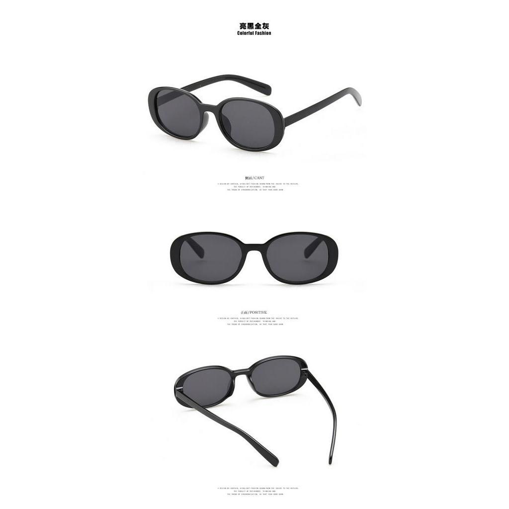 Kính mát hình bầu dục chống mặt trời thời trang hip hop cho nữ