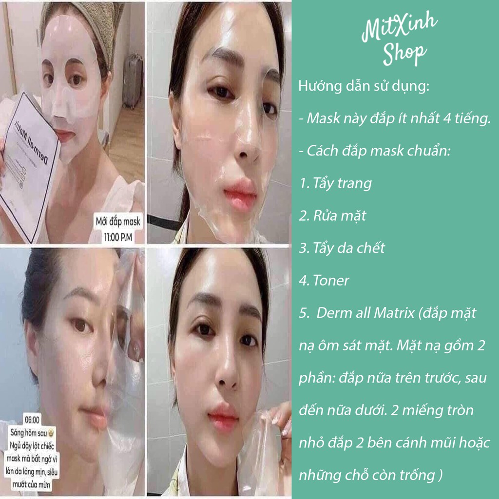 Mặt nạ Derm All Matrix - Mặt nạ Matrix dưỡng trắng, nâng cơ, cấp nước tức thời - Hàng Chính Hãng