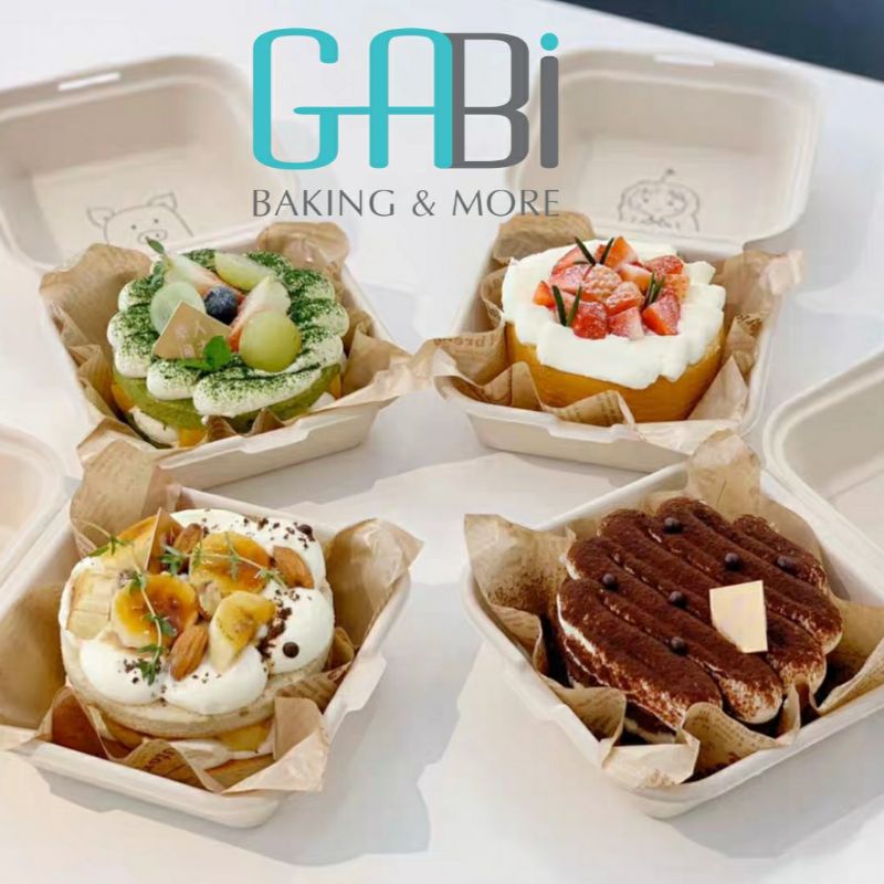 Set 50 hộp bã mía vuông đựng bánh, đồ ăn