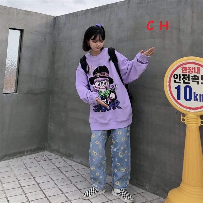 Áo Sweater cổ tròn Cậu Bé Black Air form rộng UlzzangChất nỉ cotton đẹp Không Bai xù, Áo mùa đông ấm Unisex nam nữ