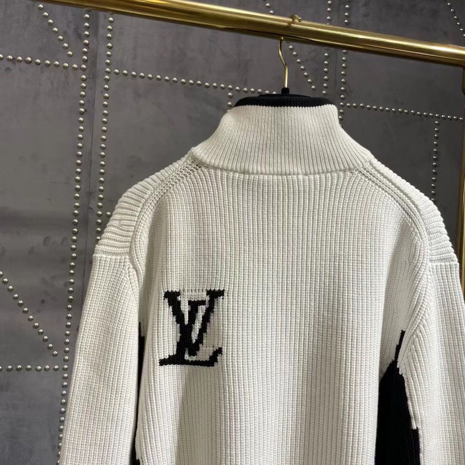 Hàng Có Sẵn!Louis Vuitton!Áo Khoác Cardigan Cổ Chữ V Thiết Kế Mới Giữ Ấm Cao Cấp Thời Trang