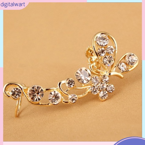 Khuyên Tai Kim Loại Hình Hoa Và Bướm Đính Đá Phong Cách Retro Cho Nữ