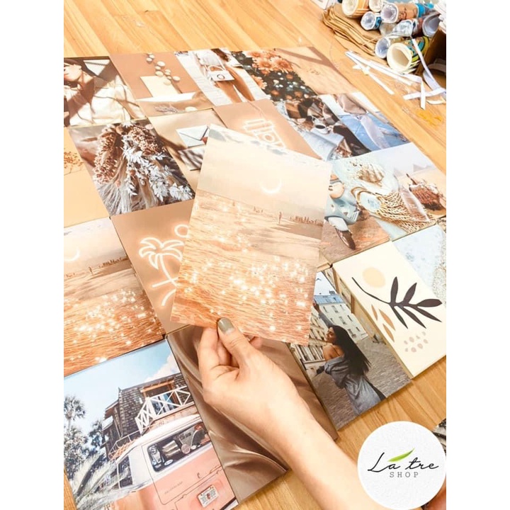 SET 12 thẻ hình dán postcard Trang trí tường decor phòng ngủ, bàn học phong cách Hàn Quốc thời trang 1311