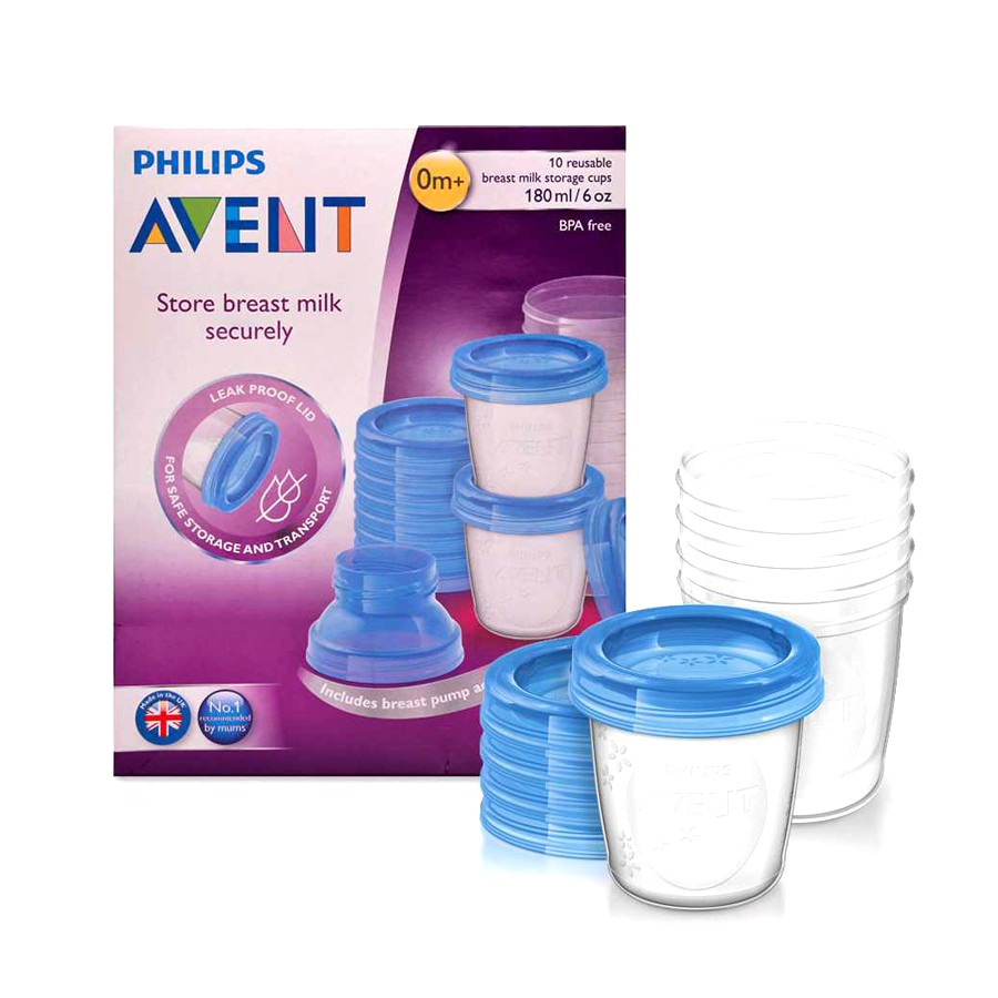 Cốc trữ đông Avent 180ml set 5 cốc, 10 cốc