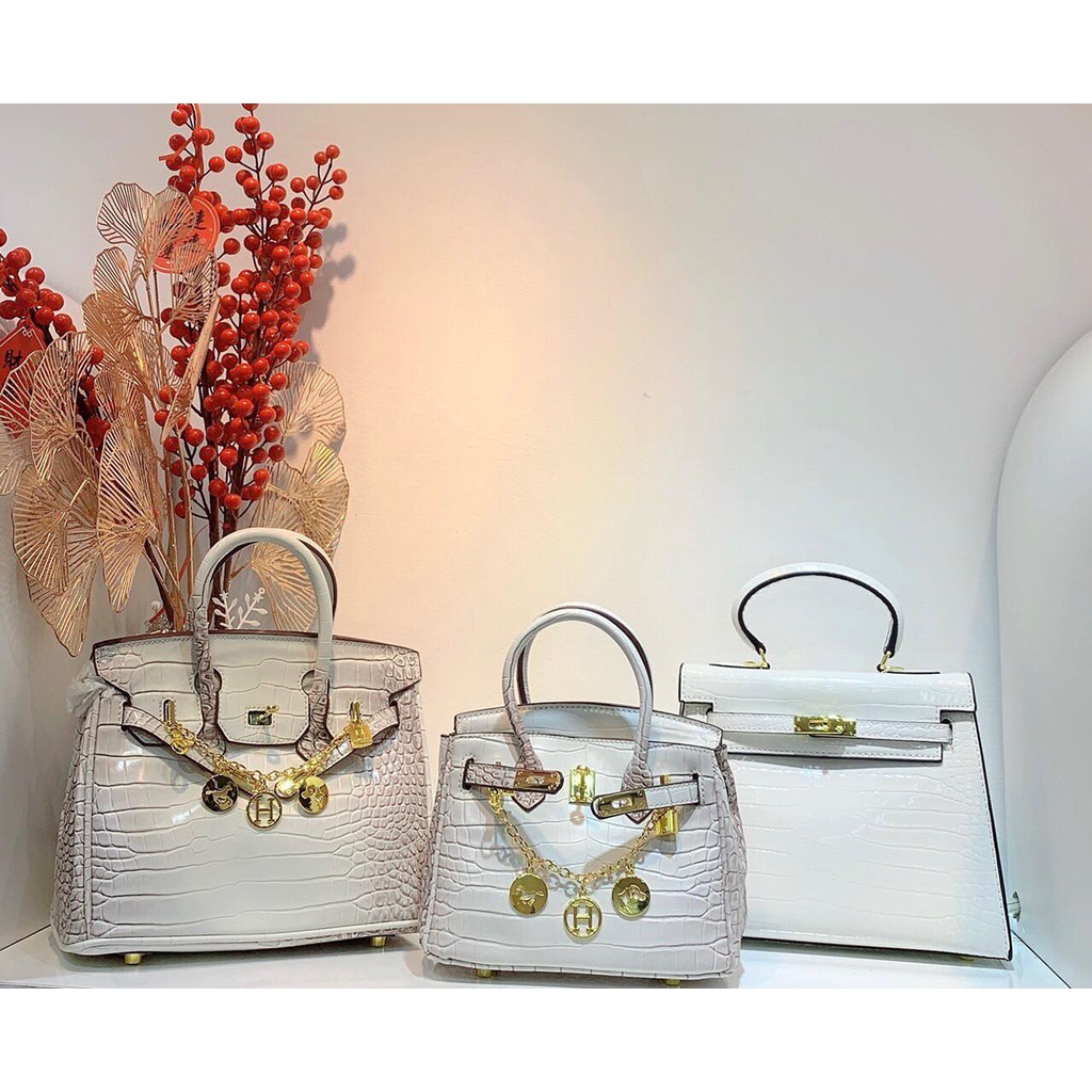 Túi xách nữ quai xách Hermes vân đá sang trọng